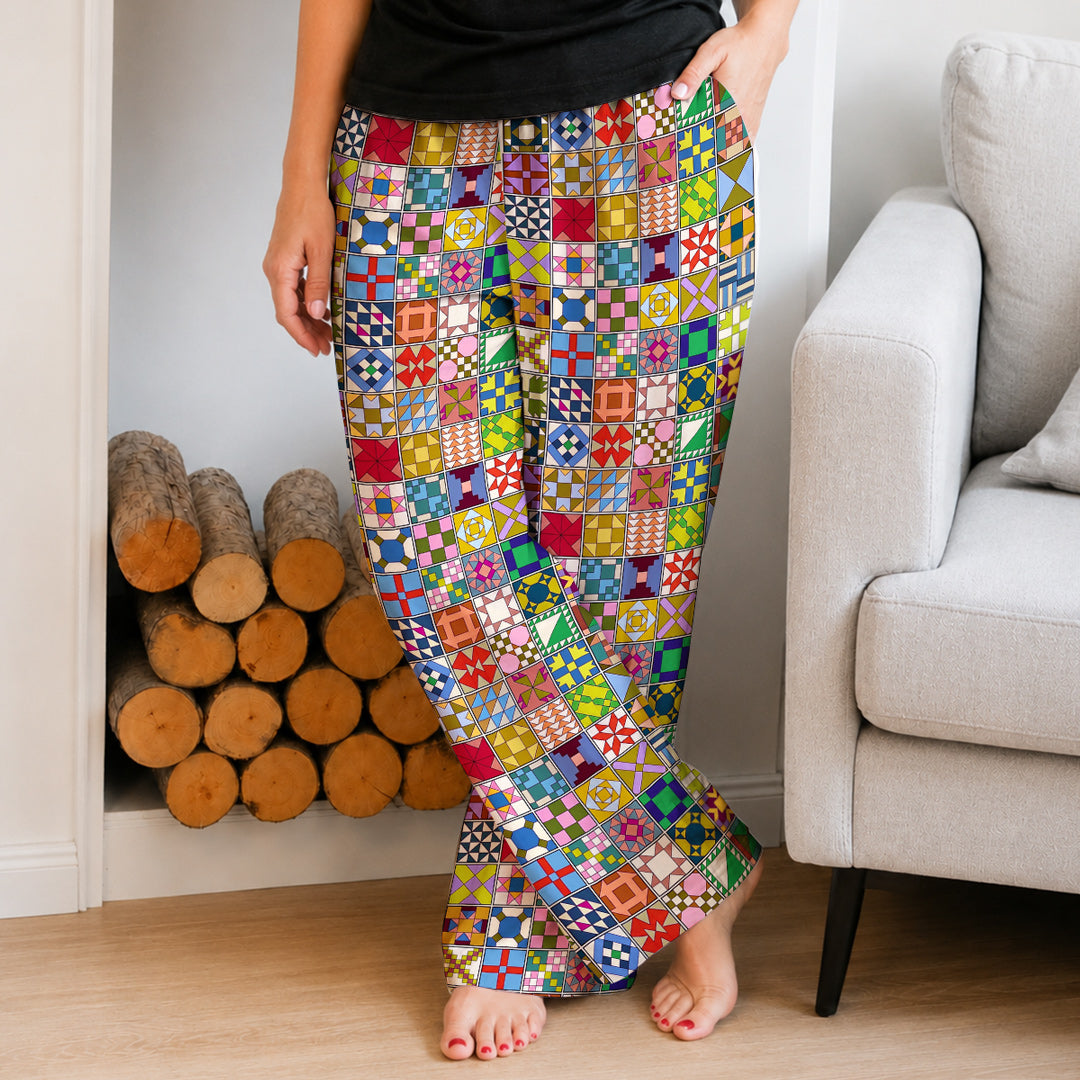 Sewing Lover Lounge Pants Modern Quilt Blocks