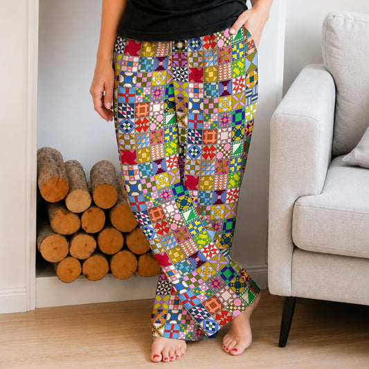 Sewing Lover Lounge Pants Modern Quilt Blocks