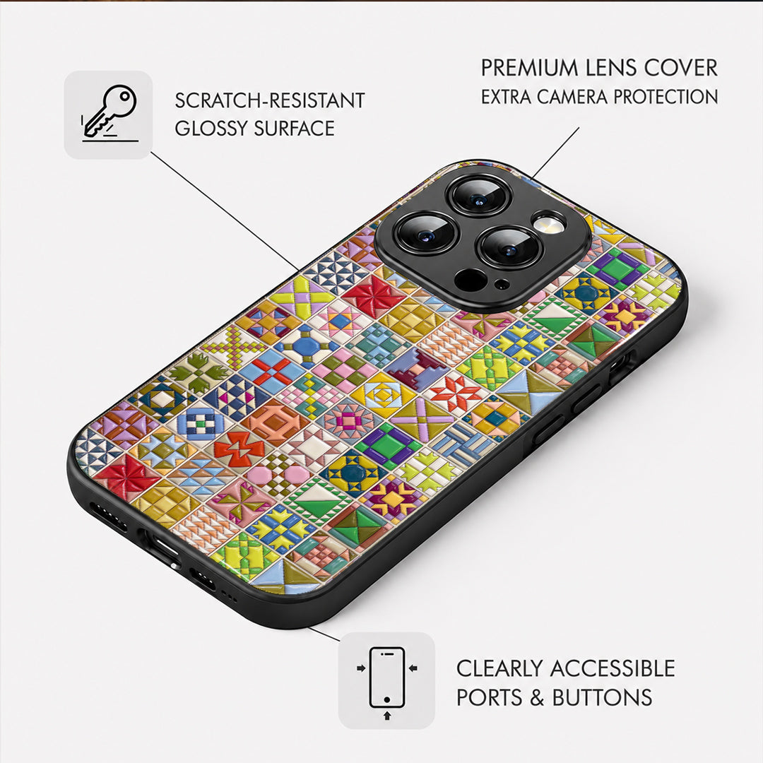 Sewing Lover Phone Case Modern Quilt Blocks