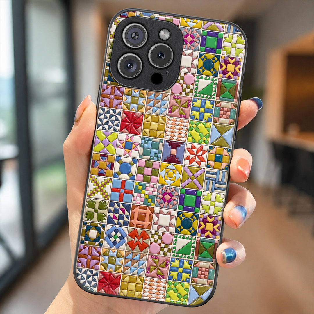 Sewing Lover Phone Case Modern Quilt Blocks