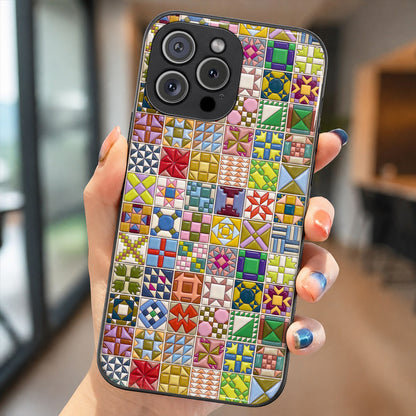 Sewing Lover Phone Case Modern Quilt Blocks