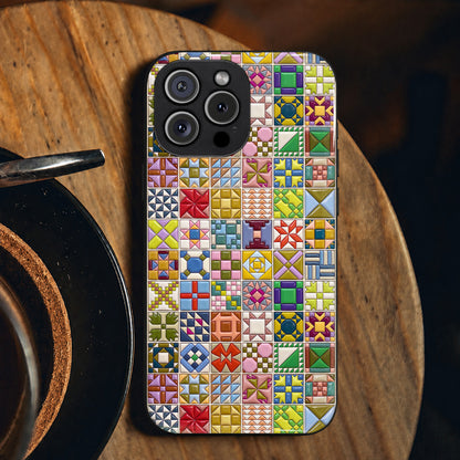 Sewing Lover Phone Case Modern Quilt Blocks