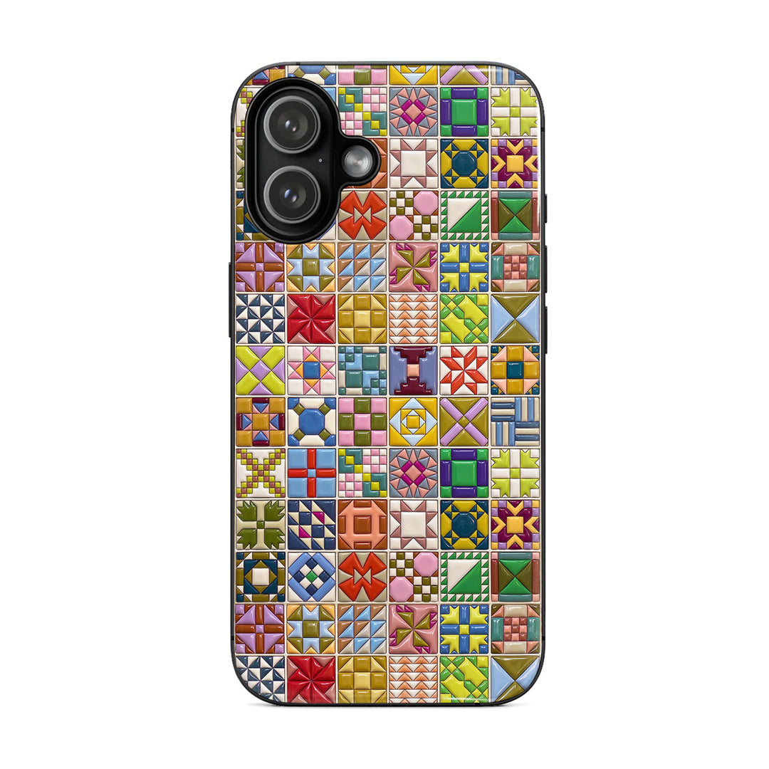 Sewing Lover Phone Case Modern Quilt Blocks