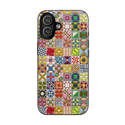 Sewing Lover Phone Case Modern Quilt Blocks