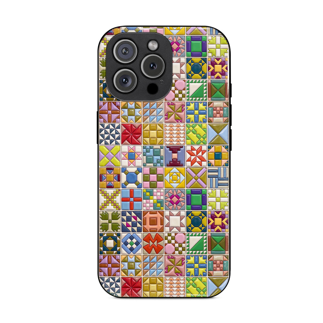 Sewing Lover Phone Case Modern Quilt Blocks