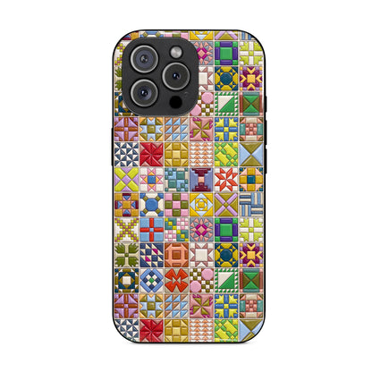 Sewing Lover Phone Case Modern Quilt Blocks