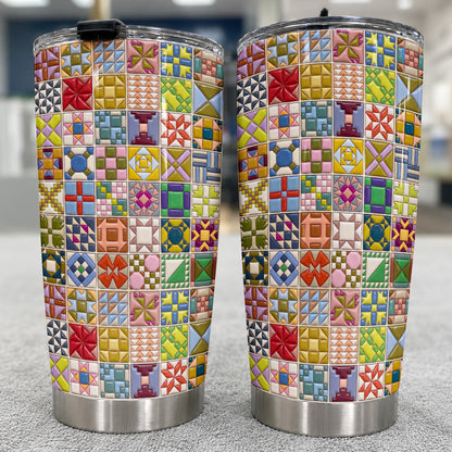 Sewing Lover 20 oz Tumbler Modern Quilt Blocks