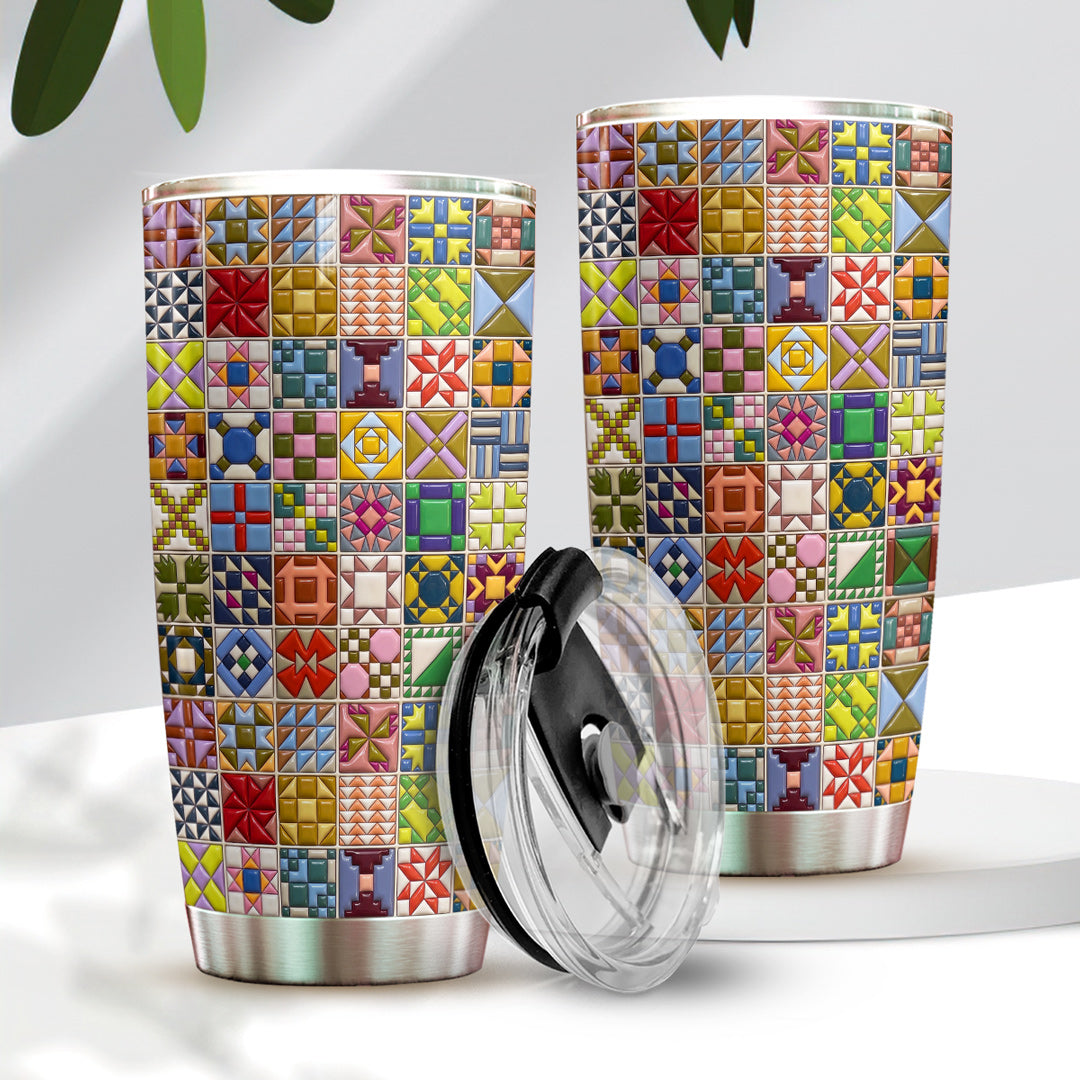Sewing Lover 20 oz Tumbler Modern Quilt Blocks