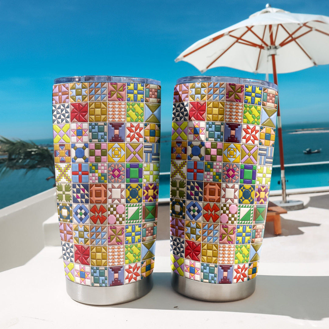 Sewing Lover 20 oz Tumbler Modern Quilt Blocks