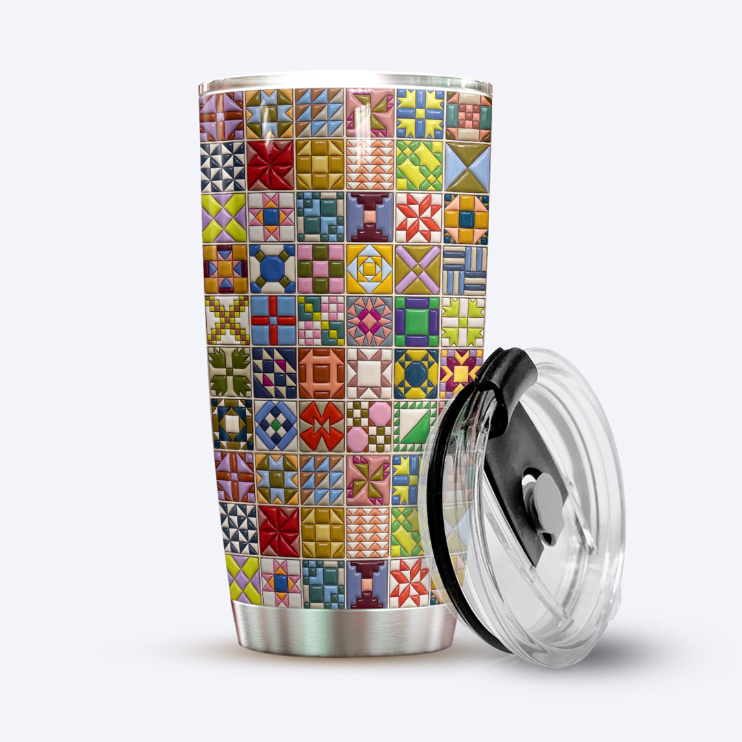 Sewing Lover 20 oz Tumbler Modern Quilt Blocks