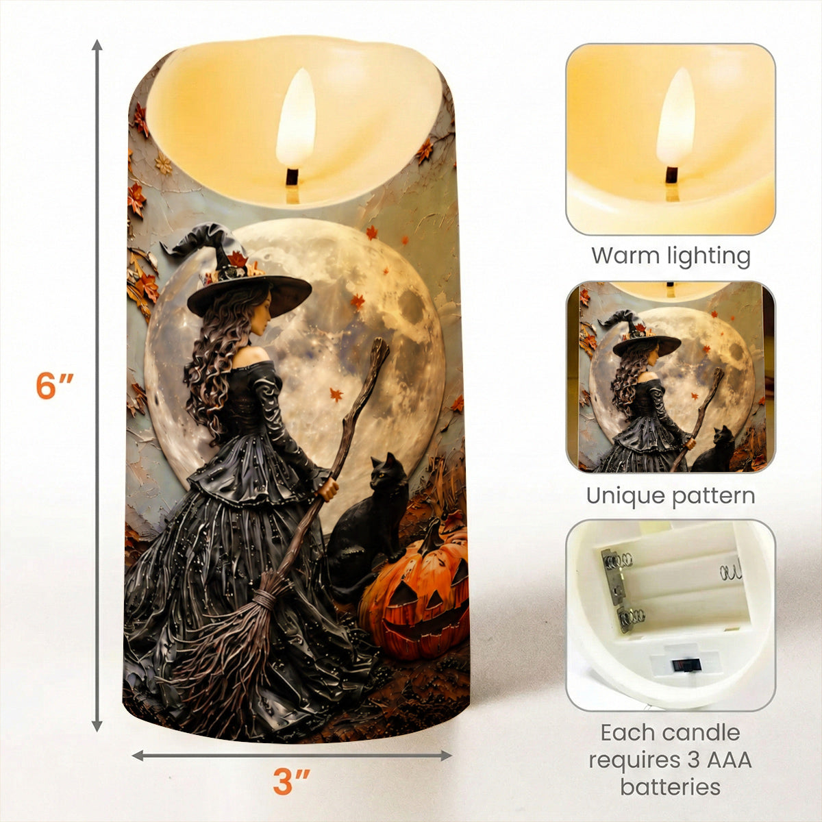 Moonlight Witch Decor LED Candle