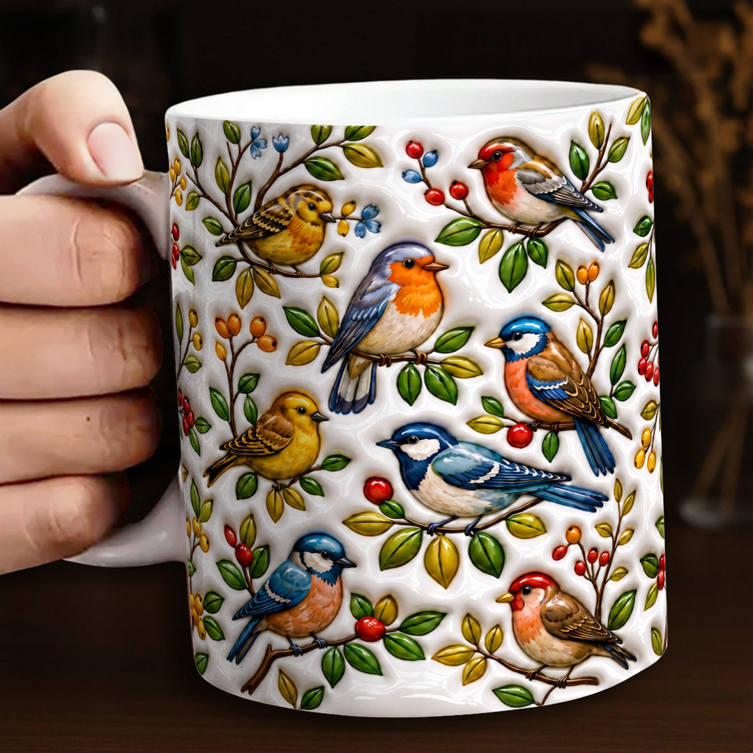Bird Lovers Ceramic Mug Morning Garden Melody
