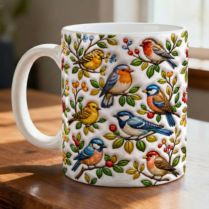 Bird Lovers Ceramic Mug Morning Garden Melody