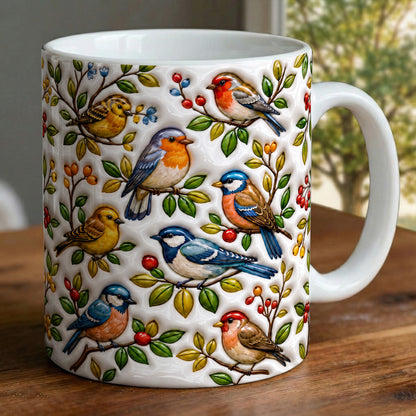 Bird Lovers Ceramic Mug Morning Garden Melody