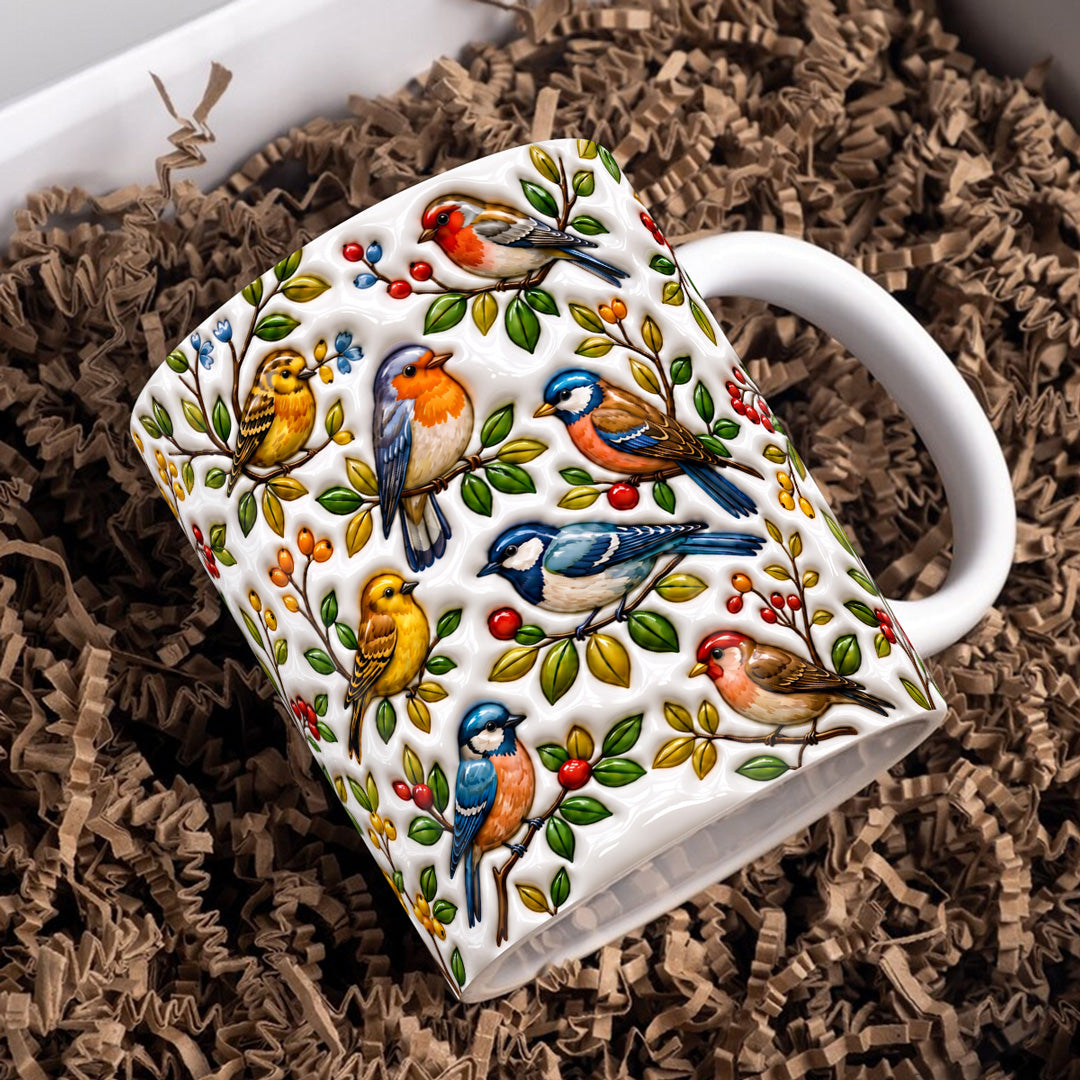 Bird Lovers Ceramic Mug Morning Garden Melody