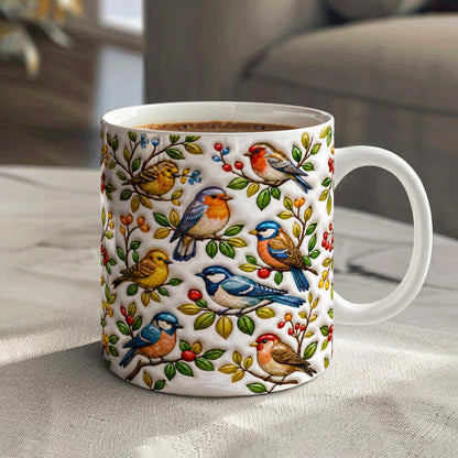 Bird Lovers Ceramic Mug Morning Garden Melody