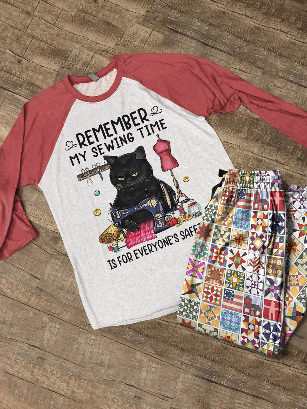 Sewing Lover Raglan Lounge Pajamas My Sewing Time Is For Everyone's Safety