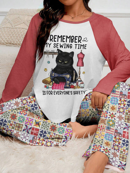 Sewing Lover Raglan Lounge Pajamas My Sewing Time Is For Everyone's Safety
