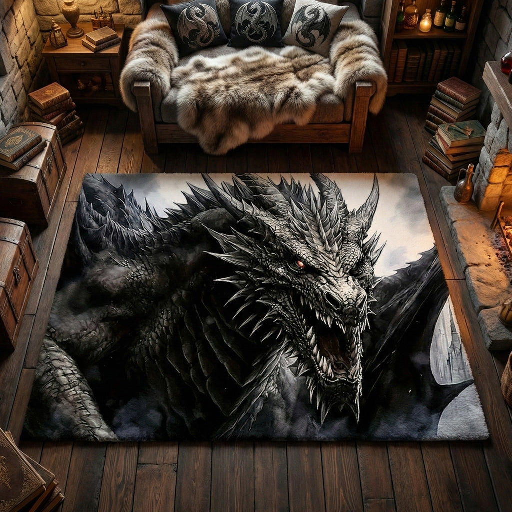 Dragon Area Rug Midnight Fury
