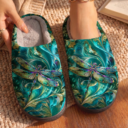 Dragonfly Fleece Lined Slippers Mystic Dragonfly