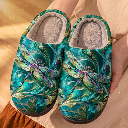 Dragonfly Fleece Lined Slippers Mystic Dragonfly