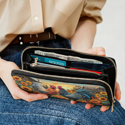 Farmhouse Love Leather Wallet Sunflower Field Love Pair