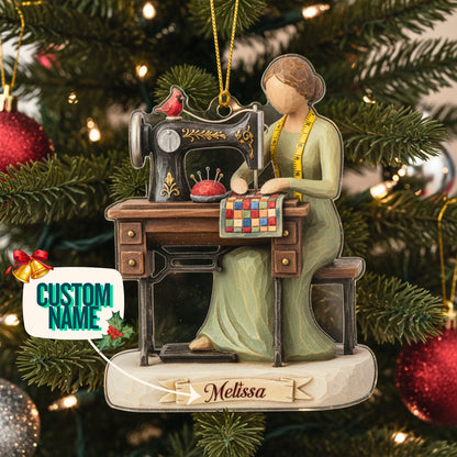 Sewing Lovers 2D Acrylic Ornament Needle & Thread Serenity Personalized