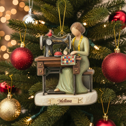 Sewing Lovers 2D Acrylic Ornament Needle & Thread Serenity Personalized