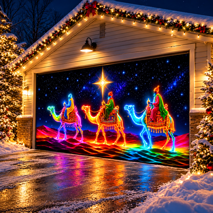 Christmas Garage Door Banner Decoration Journey Beneath Bethlehem’s Star