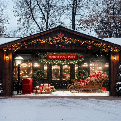 Christmas Garage Door Banner Decoration -  The North Pole Post