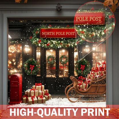 Christmas Garage Door Banner Decoration -  The North Pole Post