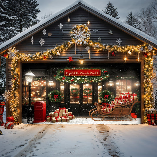 Christmas Garage Door Banner Decoration -  The North Pole Post