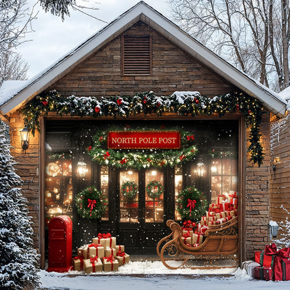 Christmas Garage Door Banner Decoration -  The North Pole Post