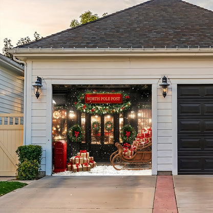 Christmas Garage Door Banner Decoration -  The North Pole Post