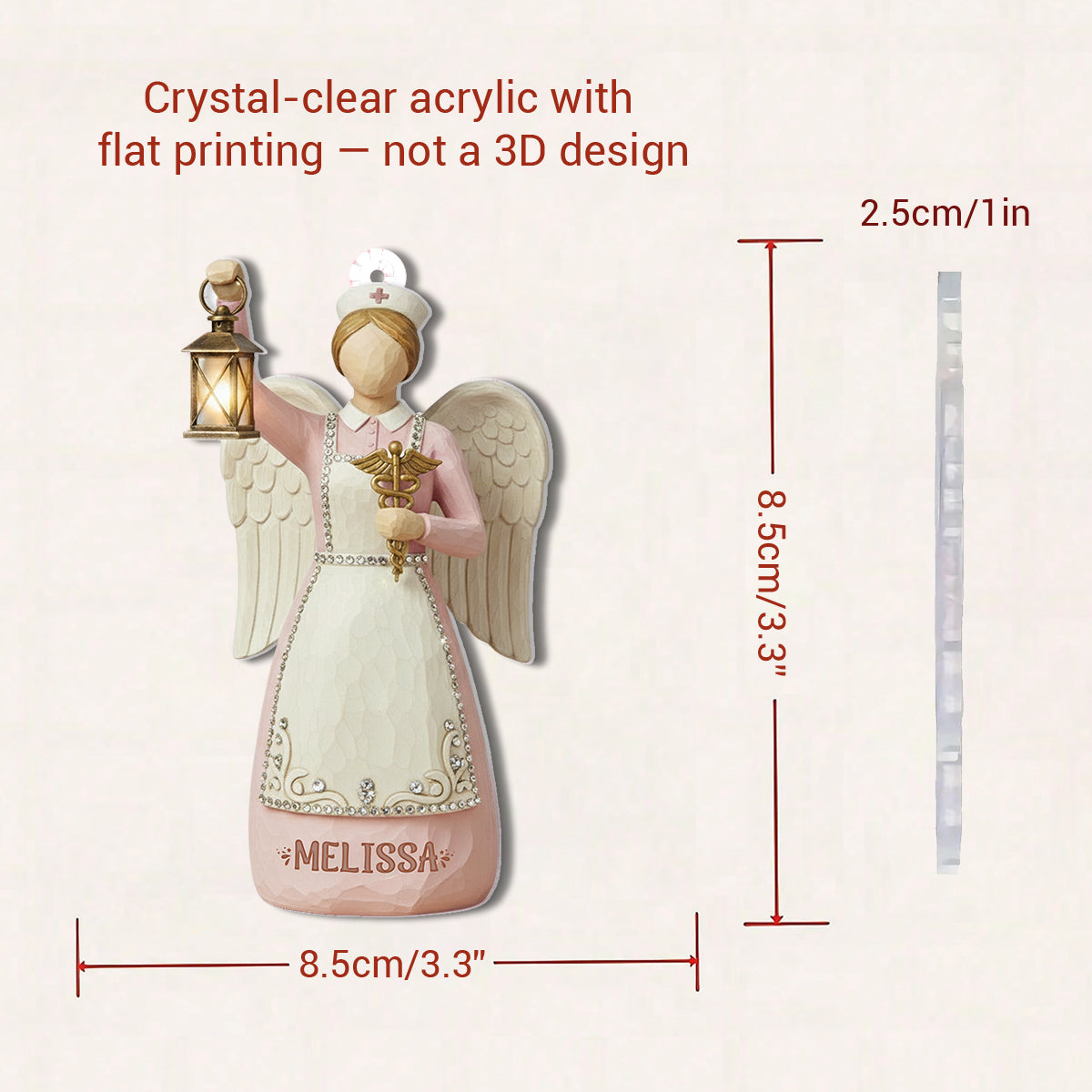 Nurse 2D Acrylic Ornament Nurse Angel Personalized