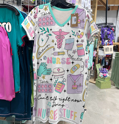 Nurse V-neck Nightshirt Nurse's Nook