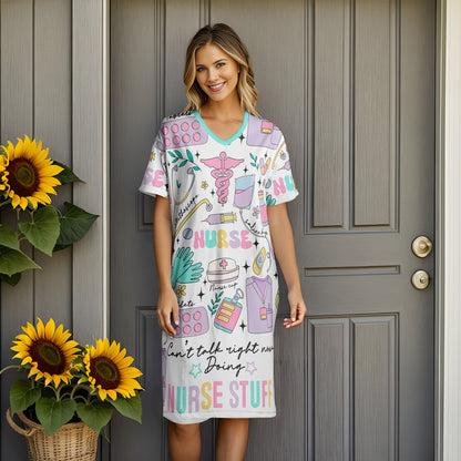 Nurse V-neck Nightshirt Nurse's Nook