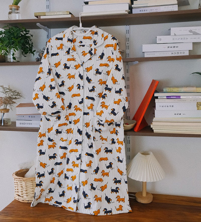 Dachshund 100% Cotton Fleece Sleep Dress