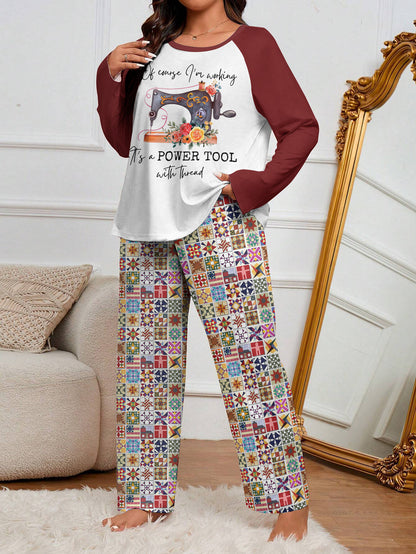 Sewing Lover Raglan Lounge Pajamas Power Tool With Thread