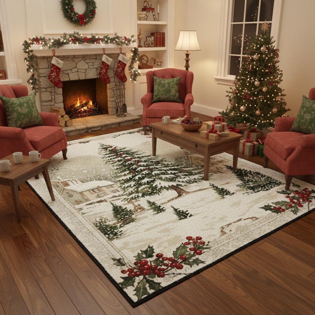 Christmas Area Rug Once Upon A Winter
