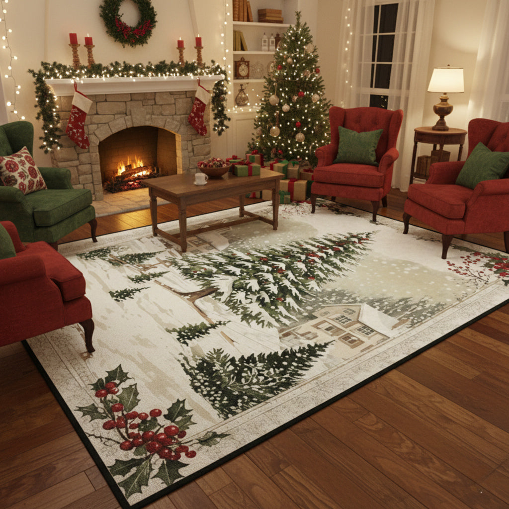 Christmas Area Rug Once Upon A Winter