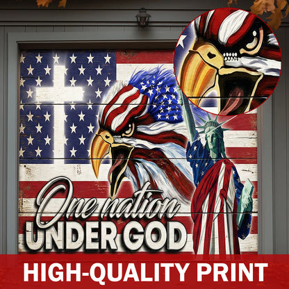 Christian Patriotic Garage Door Banner Decoration One Nation Under God