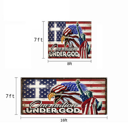 Christian Patriotic Garage Door Banner Decoration One Nation Under God