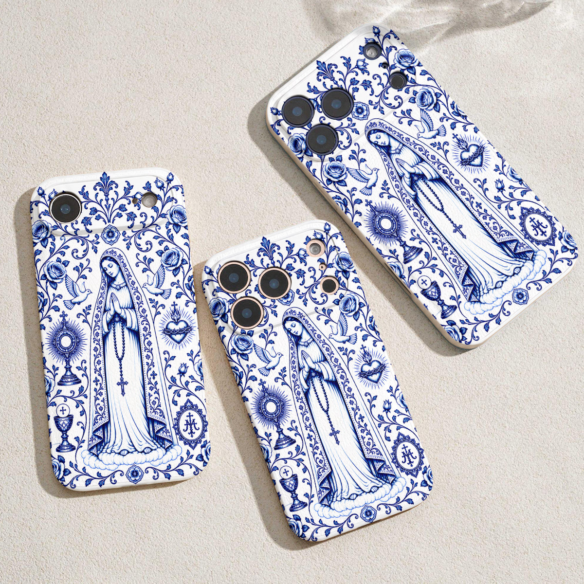 Christian Leather Phone Case Our Lady of Grace