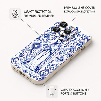 Christian Leather Phone Case Our Lady of Grace