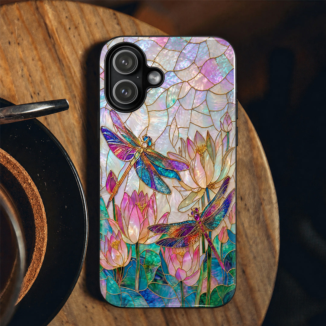 Dragonfly Phone Case Over The Lotus