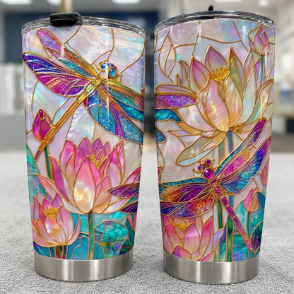 Dragonfly 20 oz Tumbler Over The Lotus