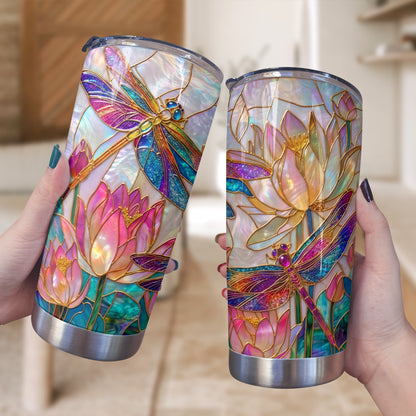 Dragonfly 20 oz Tumbler Over The Lotus