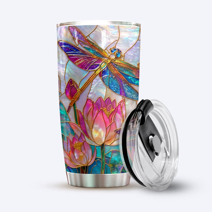 Dragonfly 20 oz Tumbler Over The Lotus