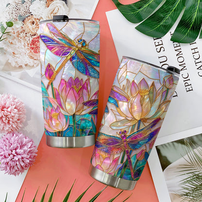 Dragonfly 20 oz Tumbler Over The Lotus